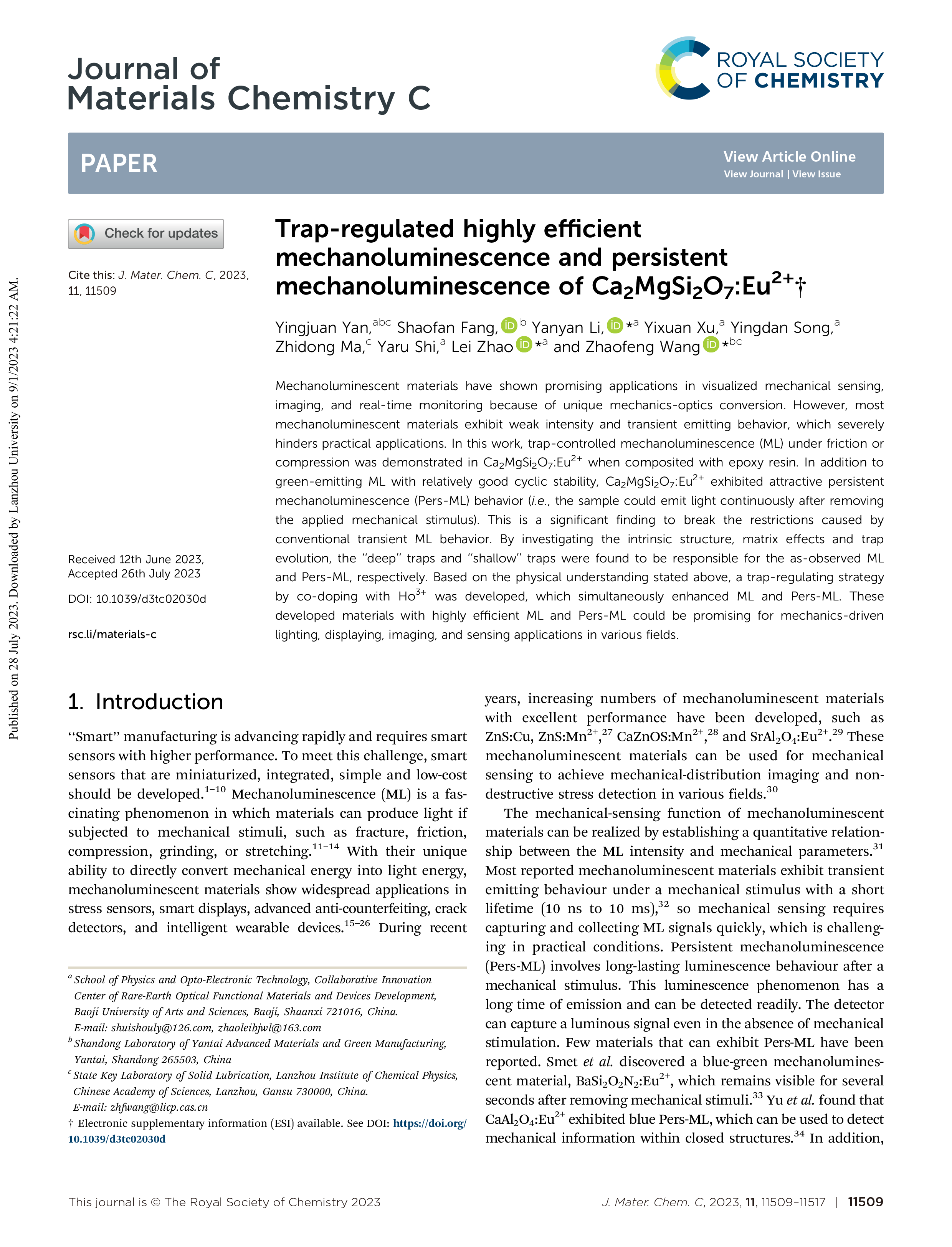 Trap-regulated highly efficient mechanoluminescence and persistent mechanoluminescence of Ca2MgSi2O7Eu2+?-1.png